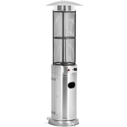 Lampa grzewcza promiennik ciepła gazowy tarasowy 11 kW 182 cm - srebrny UNIPRODO