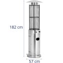 Lampa grzewcza promiennik ciepła gazowy tarasowy 11 kW 182 cm - srebrny UNIPRODO
