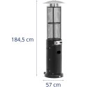 Lampa grzewcza promiennik ciepła gazowy tarasowy 11 kW 1845 mm - czarny UNIPRODO