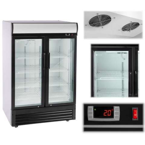 Lodówka chłodziarka szafa chłodnicza na napoje podwójna przeszklona 2-8deg;C 880L Royal Catering