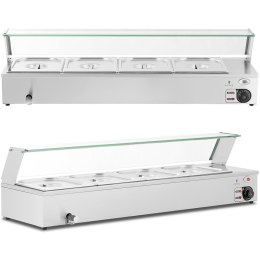 Bemar podgrzewacz do potraw bufet grzewczy z osłoną 4 x GN 1/2 2000 W Royal Catering