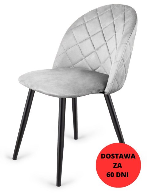 Krzesło tapicerowane GLORIA DIAMOND GREY VELVET Lugano Krzesło tapicerowane GLORIA DIAMOND GREY VELVET Lugano