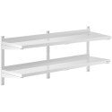 Półka ścienna wisząca gastronomiczna podwójna z regulacją STAL 140 x 40 cm Royal Catering