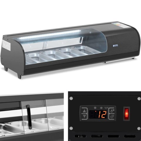 Witryna nadstawa chłodnicza do sushi z oświetleniem LED 5 x GN 1/3 Royal Catering