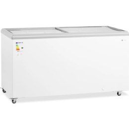 Zamrażarka skrzyniowa przeszklona z zamkiem do mrożonek lodów 450 l 340 W Royal Catering
