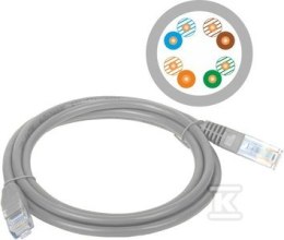 PATCH-CORD U/UTP KAT.5E PVC 1.0M SZARY ALANTEC