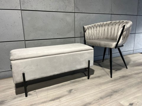 PUFA kufer Lugano LUZZI GREY VELVET 95 Lugano PUFA kufer Lugano LUZZI GREY VELVET 95 Lugano