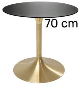 Stół okrągły VICTORY BLACK 70 cm GOLD Lugano
