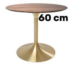 Stół okrągły VICTORY OAK WOOD 60 cm GOLD Lugano