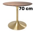 Stół okrągły VICTORY OAK WOOD 70 cm GOLD Lugano
