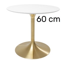Stół okrągły VICTORY WHITE 60 cm GOLD Lugano