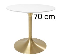 Stół okrągły VICTORY WHITE 70 cm GOLD Lugano
