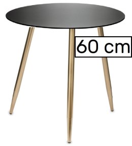 Stół okrągły VINCI BLACK 60 cm GOLD Lugano
