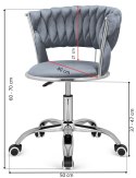 Krzesło obrotowe warkocz TRECCIA OFFICE MOKKA VELVET Lugano