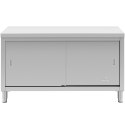 Stół blat roboczy centralny z szafką drzwi suwane 150 x 60 x 85 cm Royal Catering