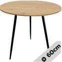 Stół okrągły VINCI OAK WOOD 60 cm SMOKE Lugano