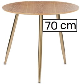 Stół okrągły VINCI OAK WOOD 70 cm GOLD Lugano