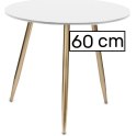 Stół okrągły VINCI WHITE 60 cm GOLD Lugano