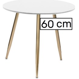 Stół okrągły VINCI WHITE 60 cm GOLD Lugano