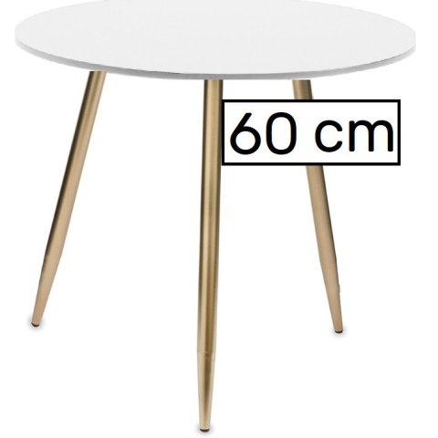 Stół okrągły VINCI WHITE 60 cm GOLD Lugano Stół okrągły VINCI WHITE 60 cm GOLD Lugano