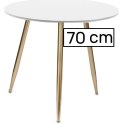 Stół okrągły VINCI WHITE 70 cm GOLD Lugano