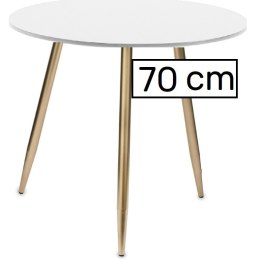 Stół okrągły VINCI WHITE 70 cm GOLD Lugano