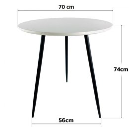 Stół okrągły VINCI WHITE 70 cm GOLD Lugano