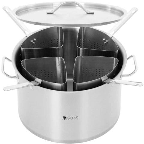 Garnek do gotowania makronu z 4 wkładami śr. 40 cm 31 l Royal Catering
