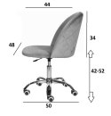 Krzesło obrotowe GLORIA OFFICE LIGHT GREY VELVET II GATUNEK Lugano