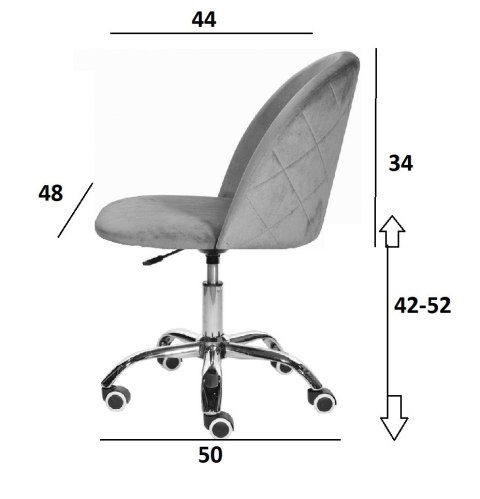 Krzesło obrotowe GLORIA OFFICE LIGHT GREY VELVET II GATUNEK Lugano Krzesło obrotowe GLORIA OFFICE LIGHT GREY VELVET II GATUNEK Lugano