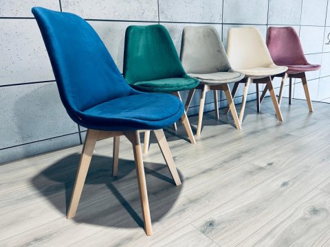 Krzesło skandynawskie MONZA GRANDE BLUE VELVET II GATUNEK Lugano Krzesło skandynawskie MONZA GRANDE BLUE VELVET II GATUNEK Lugano