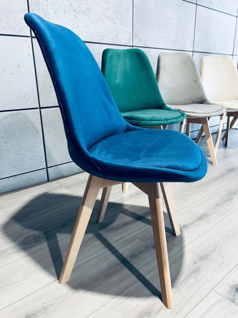 Krzesło skandynawskie MONZA GRANDE BLUE VELVET II GATUNEK Lugano Krzesło skandynawskie MONZA GRANDE BLUE VELVET II GATUNEK Lugano