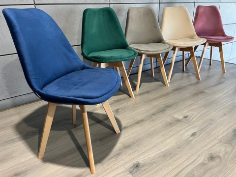 Krzesło skandynawskie MONZA GRANDE BLUE VELVET II GATUNEK Lugano Krzesło skandynawskie MONZA GRANDE BLUE VELVET II GATUNEK Lugano