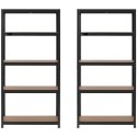 Regał magazynowy metalowy 5 półek 875 kg 90 x 40 x 180 cm szaroniebieski 2 szt. MSW
