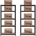Regał magazynowy metalowy 5 półek 875 kg 90 x 40 x 180 cm szaroniebieski 2 szt. MSW