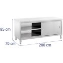 Szafka stojąca nierdzewna gastronomiczna drzwiczki suwane 200x70cm Royal Catering