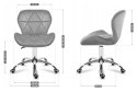 Krzesło obrotowe VASTO OFFICE VELVET GREY SMOKE Lugano