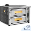 Piec do pizzy elektryczny z szamotem na 8 pizz śr. 33 cm 400 V 8400 W Royal Catering