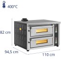 Piec do pizzy elektryczny z szamotem na 8 pizz śr. 33 cm 400 V 8400 W Royal Catering