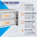 Piec do pizzy podwójny z szamotem na 12 pizz śr. 33 cm 400 V 13200 W Royal Catering