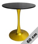 Stół okrągły VICTORY BLACK 60 cm GOLD Lugano