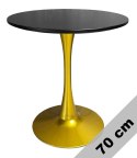 Stół okrągły VICTORY BLACK 70 cm GOLD Lugano