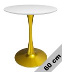 Stół okrągły VICTORY WHITE 60 cm GOLD Lugano