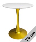 Stół okrągły VICTORY WHITE 70 cm GOLD Lugano