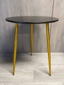 Stół okrągły VINCI BLACK 70 cm GOLD Lugano