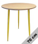 Stół okrągły VINCI OAK WOOD 70 cm GOLD Lugano