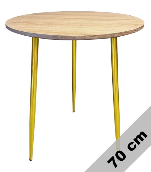 Stół okrągły VINCI OAK WOOD 70 cm GOLD Lugano Stół okrągły VINCI OAK WOOD 70 cm GOLD Lugano