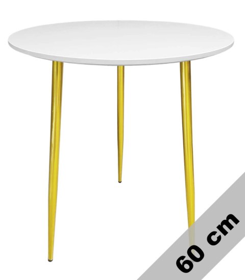 Stół okrągły VINCI WHITE 60 cm GOLD Lugano Stół okrągły VINCI WHITE 60 cm GOLD Lugano