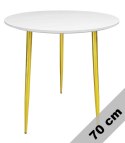 Stół okrągły VINCI WHITE 70 cm GOLD Lugano