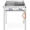 Grill gazowy "Green Fire" 2 palniki 11,6kW z osłoną i półką - Hendi 149508 Hendi